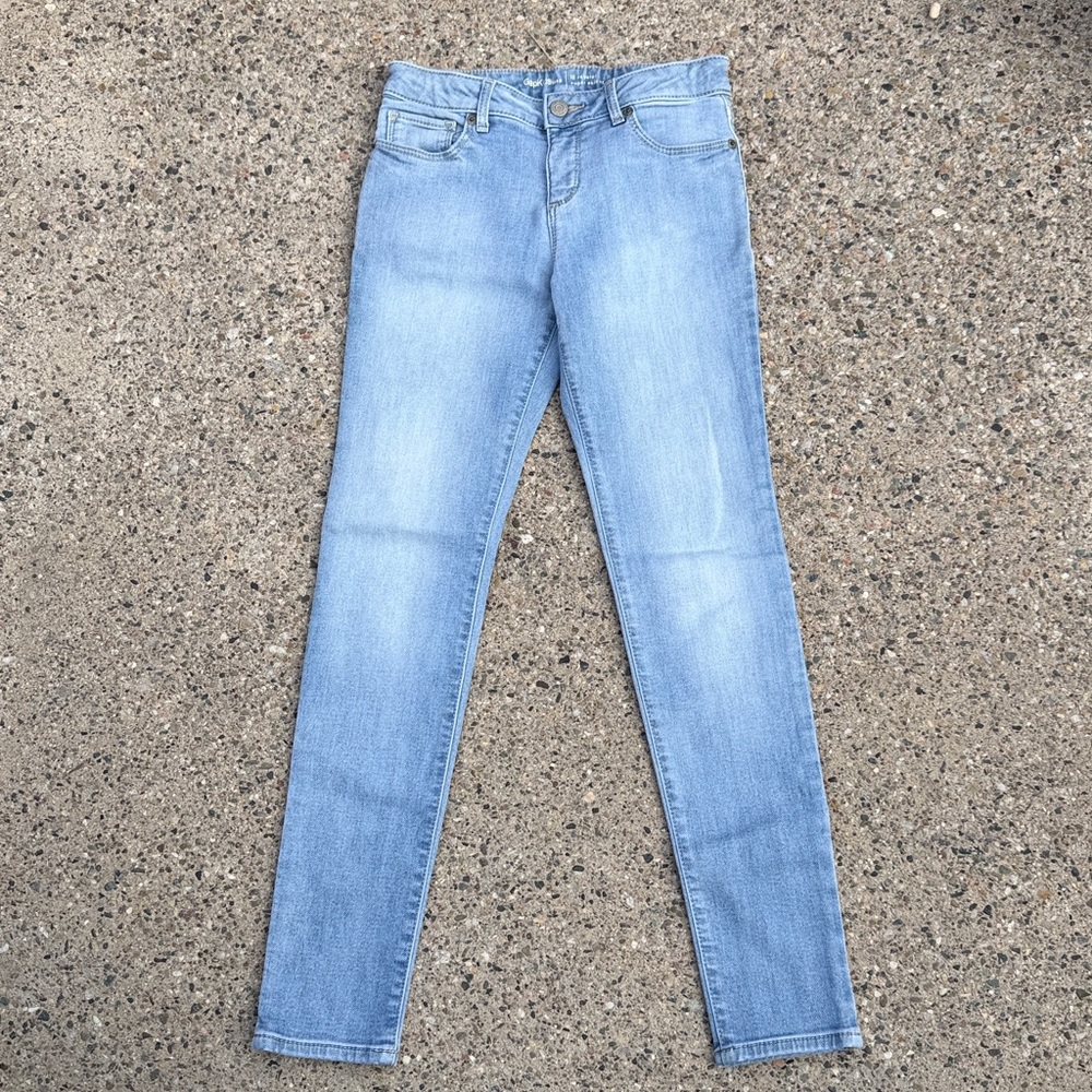 GapKids Super Skinny Jeans Girls Size 12 Light Wash Adjustable Waist